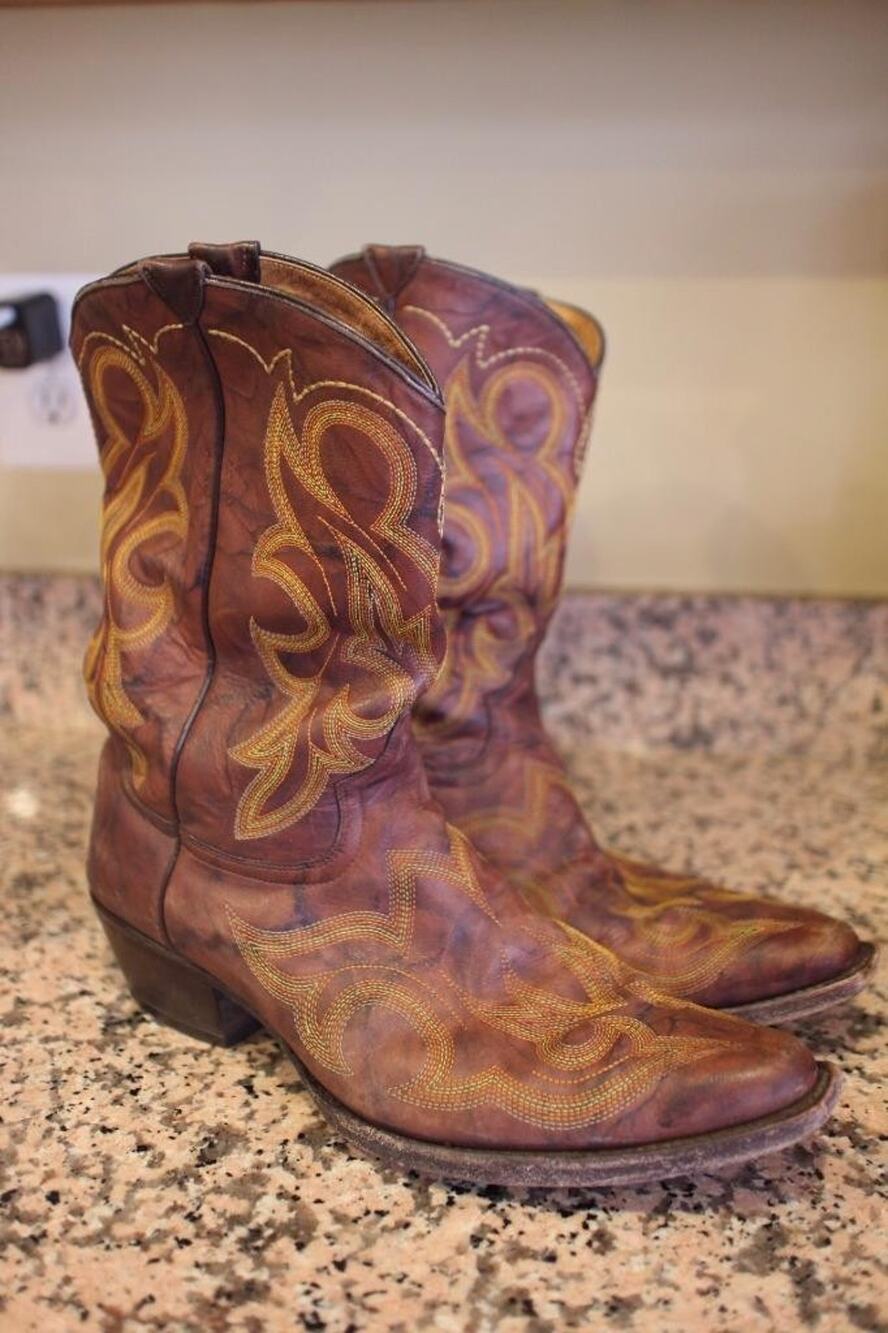 JOHNNY RINGO Men's Brown Leather Western Cowboy Boots Size 11.5D (BOTA1400